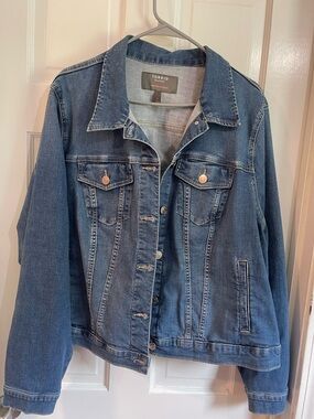 torrid Medium Blue Denim Jacket with Button Front